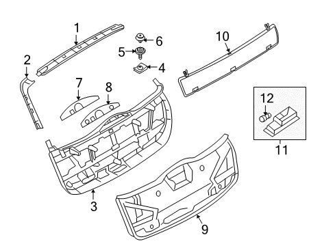 2011 BMW 328i Interior Trim - Lift Gate Lower Tail Lid Trim Panel Diagram for 51497162179