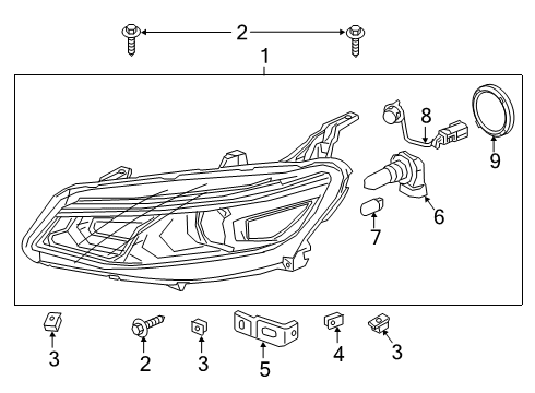 2020 Chevrolet Malibu Headlamps Composite Headlamp Diagram for 84650575