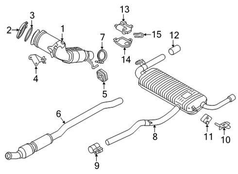 2021 BMW M235i xDrive Gran Coupe Exhaust Components EXCH CATALYTIC CONVERTER CLO Diagram for 18328654548