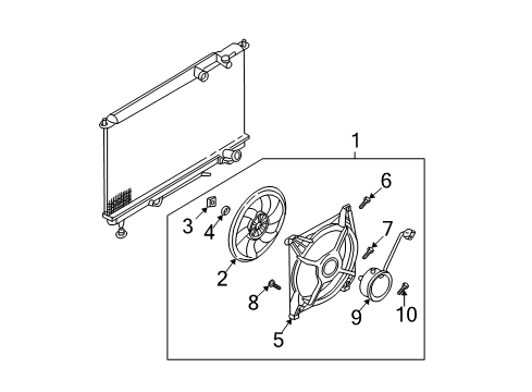 2003 Hyundai Sonata Cooling System, Radiator, Water Pump, Cooling Fan Screw-Tapping Diagram for 25235-33000