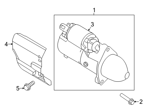 2022 Hyundai Palisade Starter Starter Assy Diagram for 361003L160