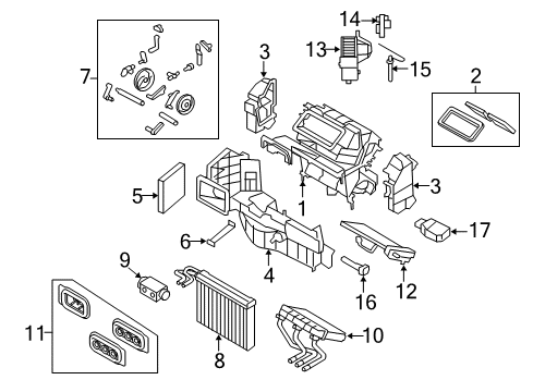 2013 BMW X6 Automatic Temperature Controls Empty Housing For Heater/Air Condit.Unit Diagram for 64119127180