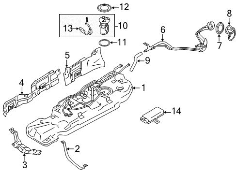 2011 Nissan Quest Fuel Supply Electric In Tank Fuel Pump Diagram for 17040-1JA3A