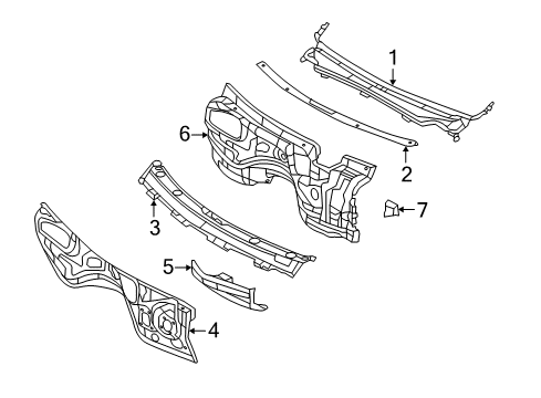 2012 Jeep Grand Cherokee Cowl Panel-Dash Diagram for 68021019AH