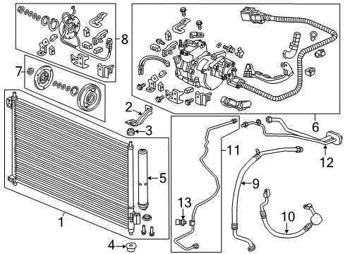 2014 Acura ILX Air Conditioner Pipe, Air Conditioner Diagram for 80320-TX8-A01