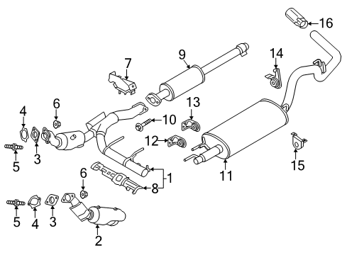 2017 Ford F-150 Exhaust Components Catalytic Converter Diagram for HL3Z-5E212-E