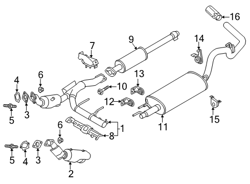 2016 Ford F-150 Exhaust Components Converter Shield Diagram for FL3Z-5E258-A