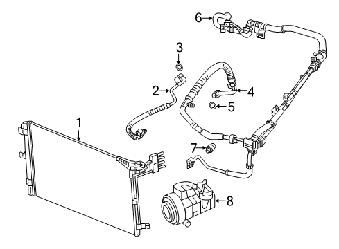 2019 Jeep Wrangler A/C Condenser, Compressor & Lines A C Compressor Diagram for 68405120AA