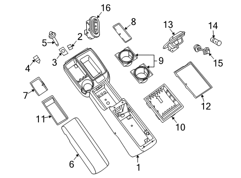 2008 Dodge Dakota Heated Seats Console-Floor Diagram for 1CY791D5AB