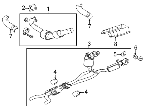 2014 Chevrolet Camaro Exhaust Components Muffler & Pipe Diagram for 23259293