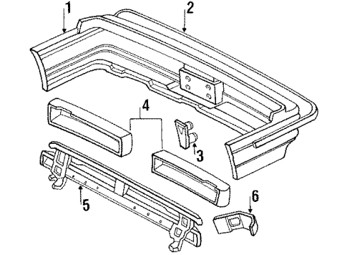 1988 Honda Prelude Rear Bumper Clip, R. RR. Bumper Corner Slide Diagram for 71591-SF1-003