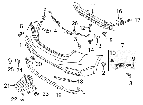 2021 Hyundai Accent Bumper & Components - Rear Rear Bumper-Cover Diagram for 86611-J0000