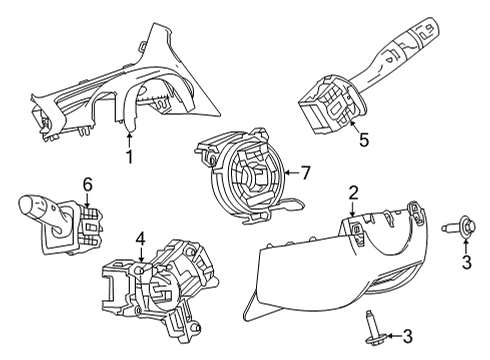 2022 Chevrolet Bolt EV Shroud, Switches & Levers Wiper Switch Diagram for 42647185