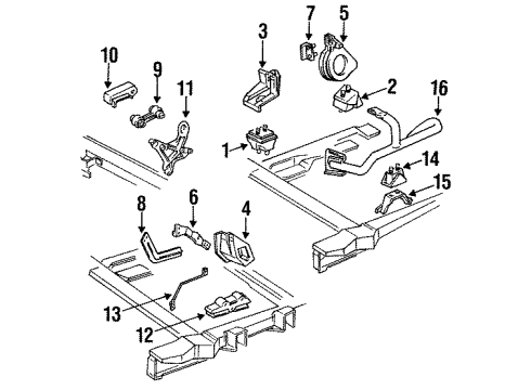 1992 Oldsmobile Cutlass Supreme Engine & Trans Mounting Bracket-Engine Rear Mount Engine Side Diagram for 10185132