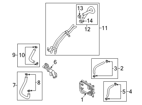 2016 Hyundai Tucson Trans Oil Cooler Pipe Assembly-Rear Heater Water Diagram for 97540-D3000