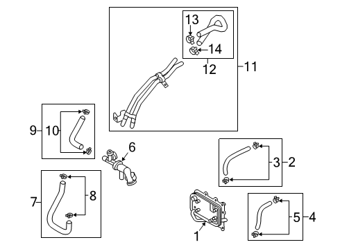 2016 Hyundai Tucson Trans Oil Cooler Hose Assembly-Oil Cooling Diagram for 25425-D3501