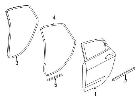 2017 Chrysler 200 Rear Door Rear Door Window Regulator Diagram for 68249044AA