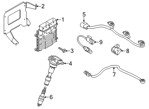 2021 Hyundai Palisade Powertrain Control BRKT-PCU Diagram for 391503L300