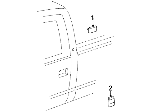 1992 Chevrolet C2500 Exterior Trim - Cab Molding Asm-Body Side Lower Rear Diagram for 15607305