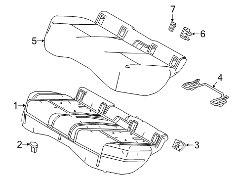 2021 Lexus UX200 Rear Seat Components Pad Sub-Assembly, RR Sea Diagram for 71503-76070