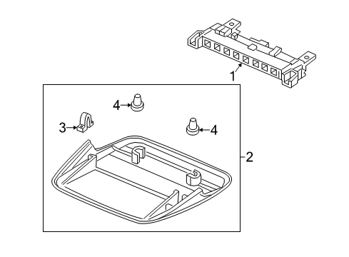 2013 Acura ILX High Mount Lamps Light Assembly, High Mount Stop Diagram for 34270-TX6-A01