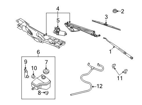 2006 Lincoln Town Car Wiper & Washer Components Nozzle Diagram for F58Z-17603-A