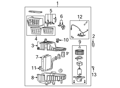 2006 Kia Sorento Air Conditioner EVAPORATOR & Blower Diagram for 976013E350