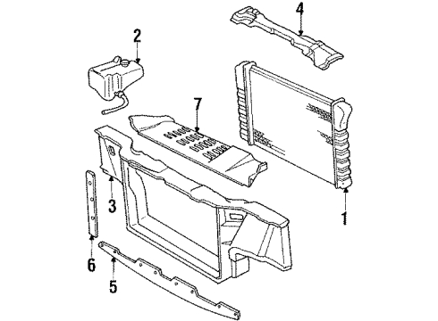 1985 Cadillac Seville Radiator & Components Cose Diagram for 1622265