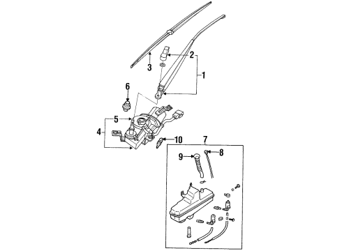 1995 Nissan 300ZX Wiper & Washer Components Drive Assembly-Rear Window WIPER Diagram for 28700-30P00