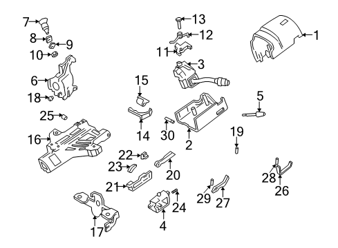 1999 Ford F-150 Steering Column Housing & Components, Shroud, Switches & Levers Lock Lever Diagram for F5TZ-3D653-A