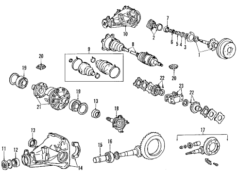 1987 Toyota Supra Rear Axle, Axle Shafts & Joints, Differential, Drive Axles, Propeller Shaft Propeller Intermediate Shaft Assembly Diagram for 37120-24140