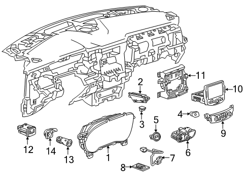 2021 Chevrolet Traverse Switches Cluster Assembly Diagram for 84817321