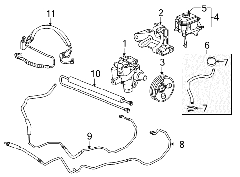 2011 Buick LaCrosse P/S Pump & Hoses, Steering Gear & Linkage Hose Asm-P/S Fluid Reservoir Inlet Diagram for 22783159