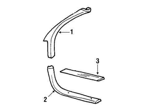 1992 Buick Regal Interior Trim - Pillars, Rocker & Floor Molding Asm-Windshield Side Upper Garnish *Saphire V/Dark Diagram for 10185320