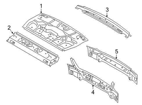2020 BMW M5 Rear Body REAR WINDOW FRAME BOTTOM PAR Diagram for 41007431659