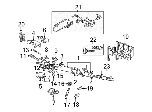 1994 Dodge B150 Switches Steering Column Shaft Diagram for 5013747AA
