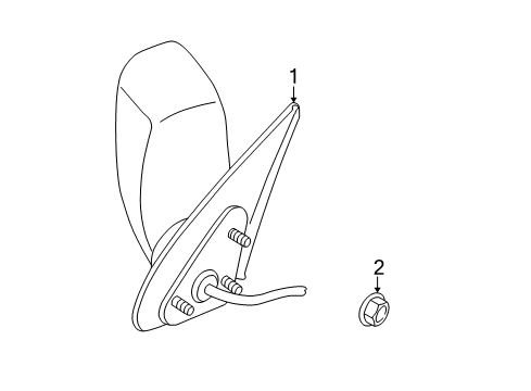 2004 Jeep Liberty Outside Mirrors Mirror-Outside Rearview Diagram for 55155840AI