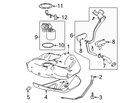 2015 Chevrolet Impala Fuel System Components Tank Shield Diagram for 22986550