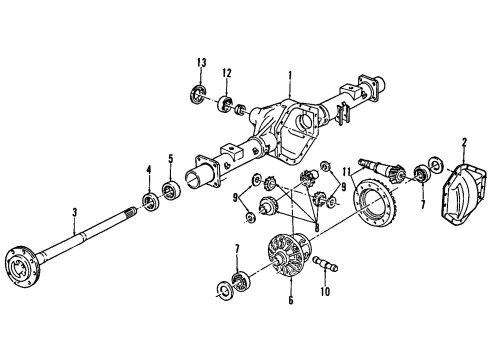 1990 Chevrolet G30 Rear Axle, Differential, Propeller Shaft Gear Kit, Ring & Pinion Gear (4.56R) Diagram for 14034946