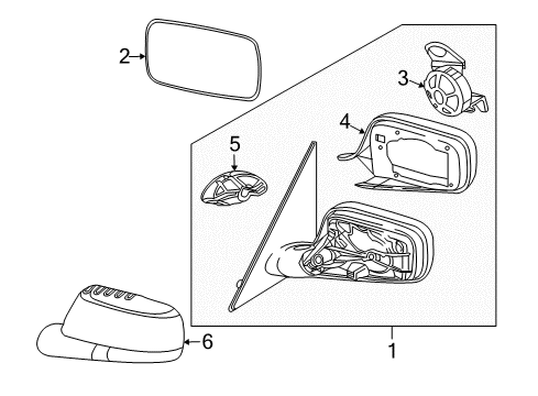 2005 BMW 745i Mirrors Outside Mirror With Glass Heated Right Diagram for 51167190212