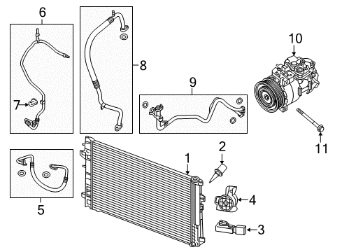 2019 Infiniti QX30 Air Conditioner Pipe Assembly-Front Cooler, High Diagram for 92440-5DA4A
