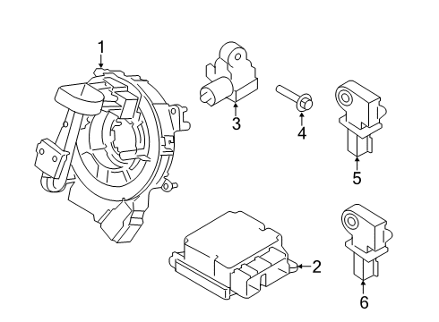 2021 Ford F-350 Super Duty Air Bag Components Clock Spring Diagram for HC3Z-14A664-H