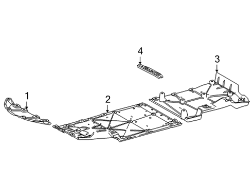 2017 Toyota Mirai Under Cover & Splash Shields Rear Cover Diagram for 58168-62010