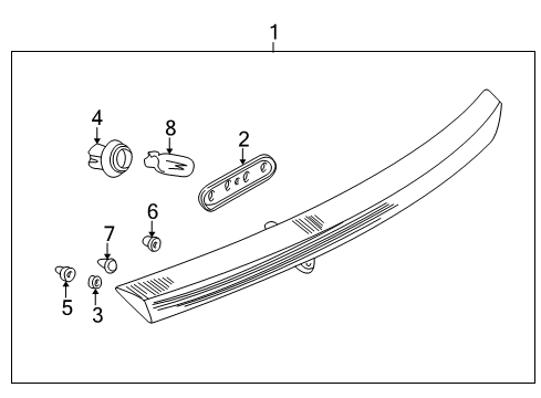 2001 Dodge Stratus High Mount Lamps Lamp-High Mounted Stop Diagram for MR416004
