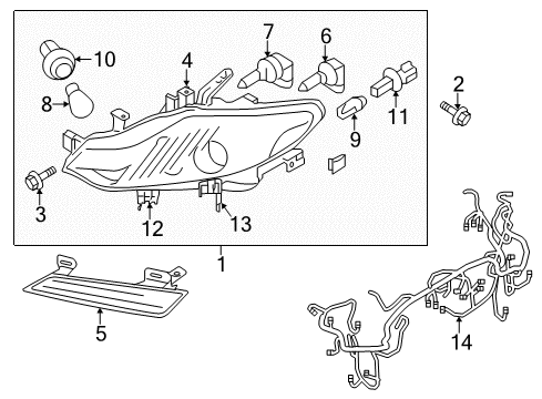 2013 Nissan Murano Headlamps Harness-Sub Diagram for 24023-1AA0A