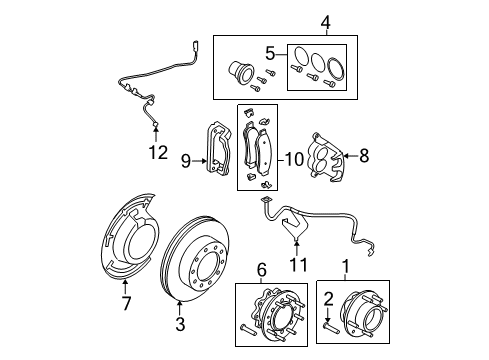 2010 Ford F-350 Super Duty Brake Components Lock Assembly Diagram for AC3Z-3B396-A