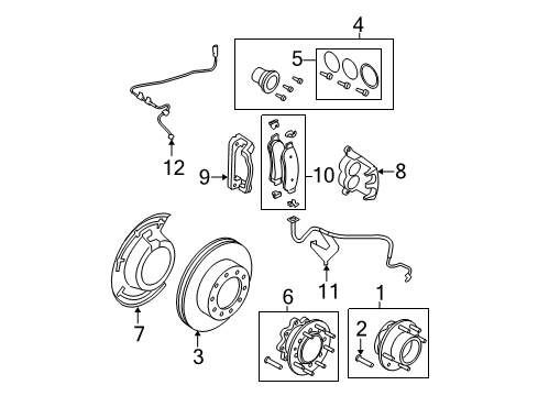 2010 Ford F-350 Super Duty Brake Components ABS Sensor Diagram for AC3Z-2C204-B