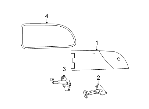 2009 Chrysler Town & Country Side Panel - Glass & Hardware Handle-Rear Quarter Power Diagram for 4717607AC