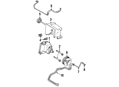 1998 Chevrolet Lumina P/S Pump & Hoses, Steering Gear & Linkage Hose Asm-P/S Gear Inlet Diagram for 26075972