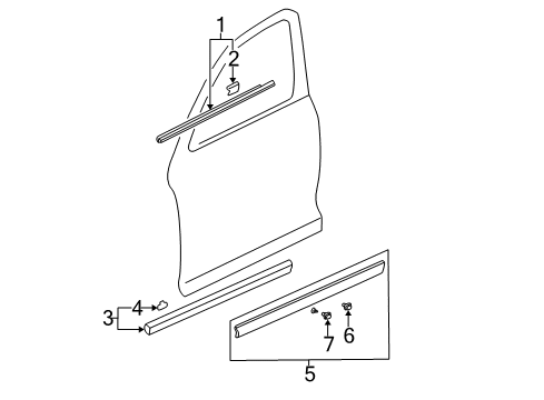 2004 Honda CR-V Exterior Trim - Front Door Molding Assy., L. FR. Door Diagram for 72450-SCA-E01